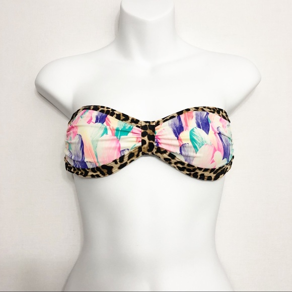 PINK Victoria's Secret Other - VS PINK | Pastel Feathers Cheetah Print Bandeau XS
